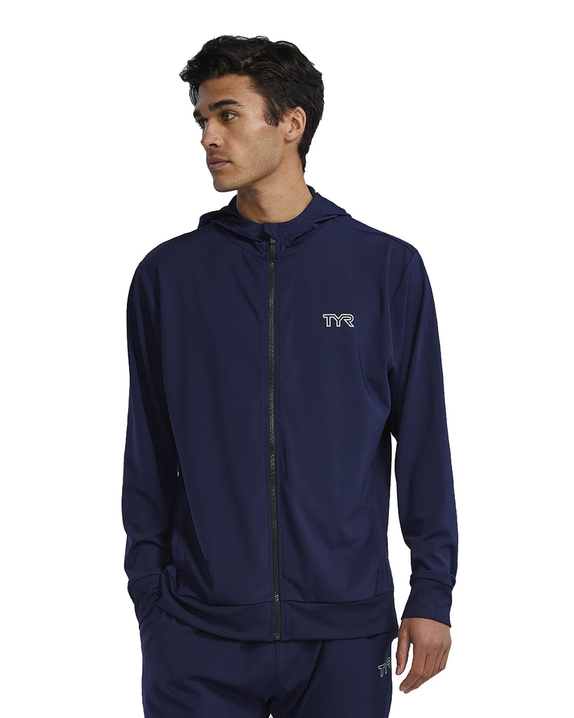 TYR Men's Full Zip Hoodie navy front