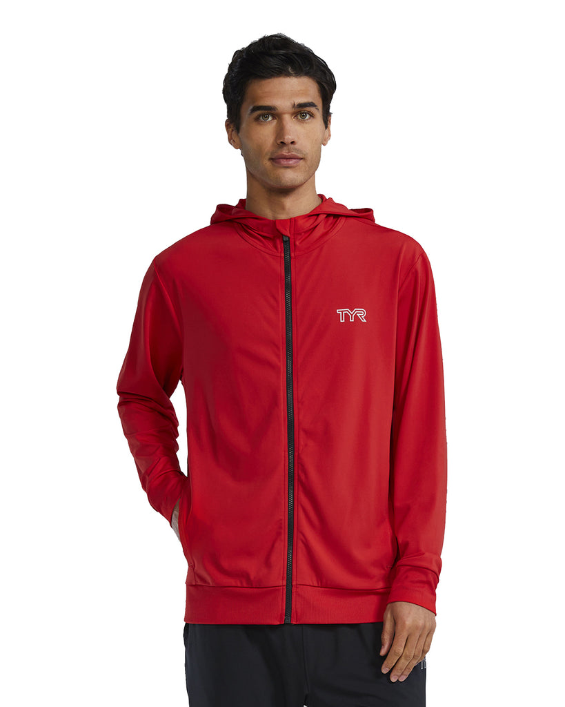 TYR Men's Full Zip Hoodie red front