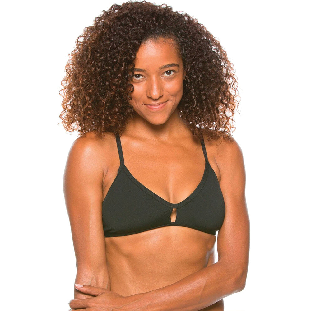 Jolyn Solid Vent Bikini Top black