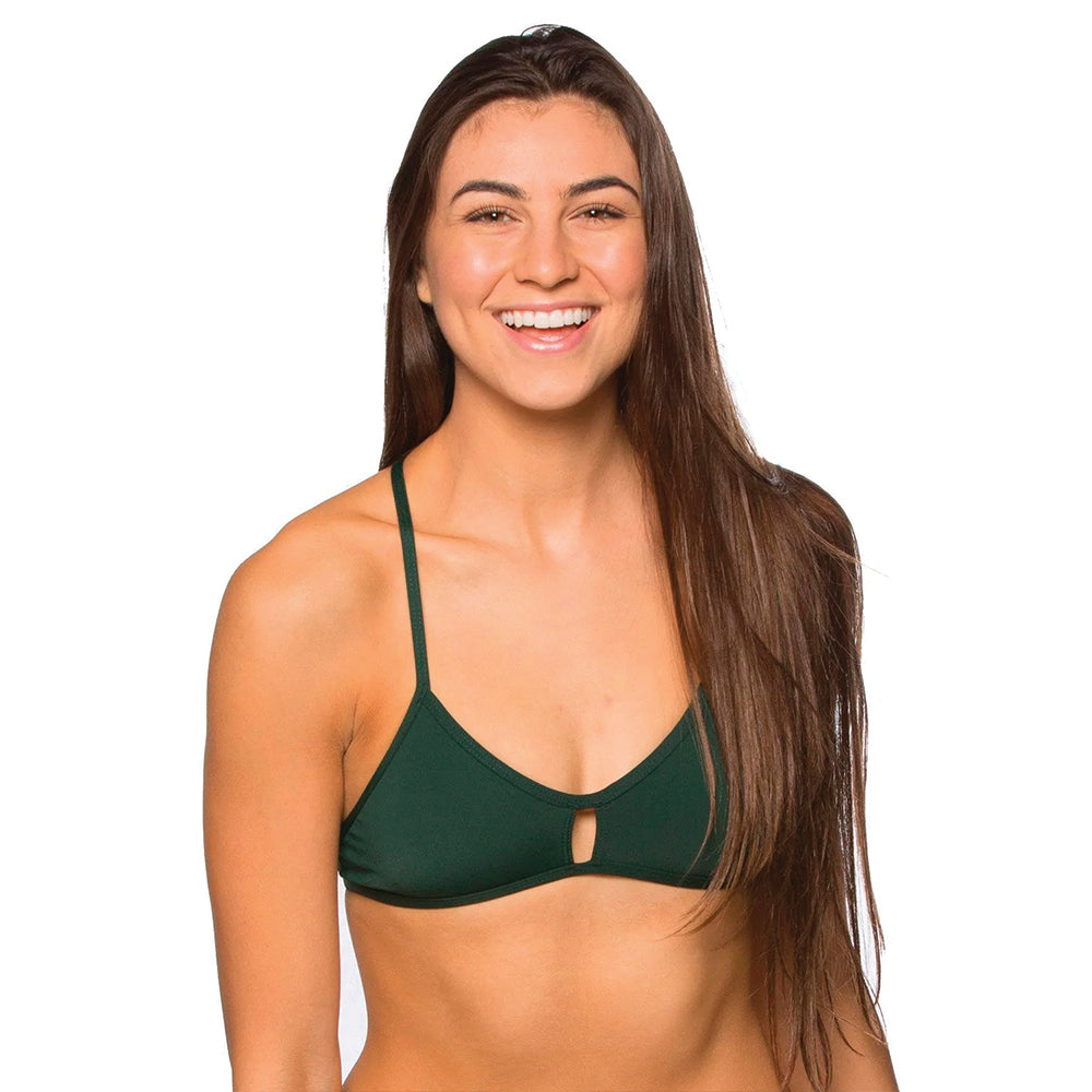Jolyn Solid Vent Bikini Top pine