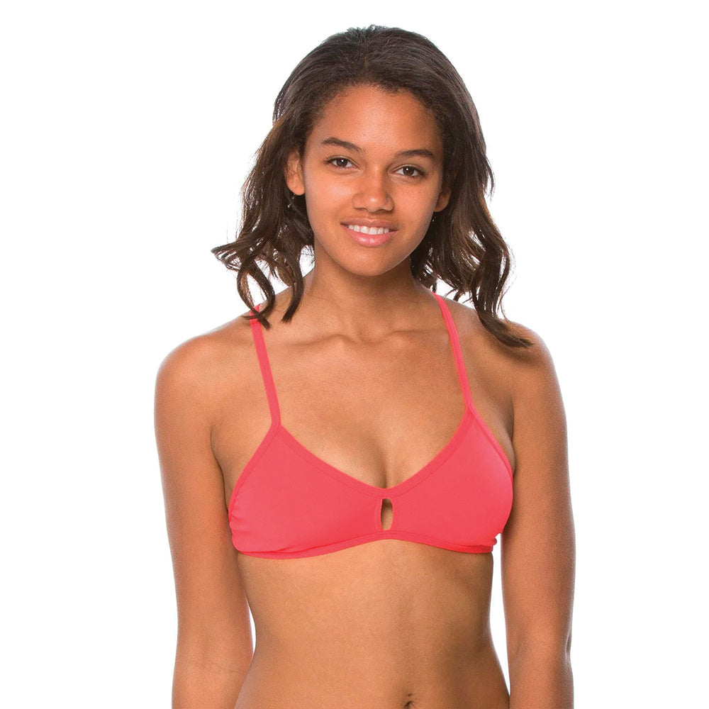 Jolyn Solid Vent Bikini Top strawberry