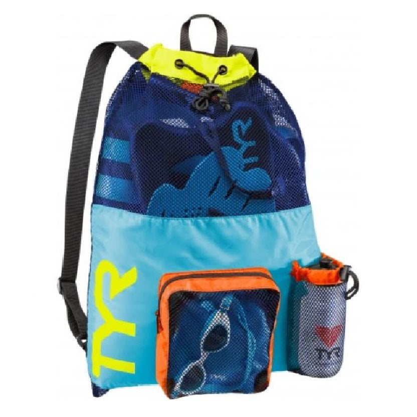 TYR Big Mesh Mummy Backpack blue yellow