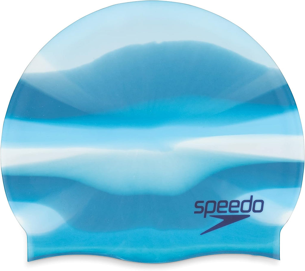 Speedo Elastomeric Printed Silicone Cap teal