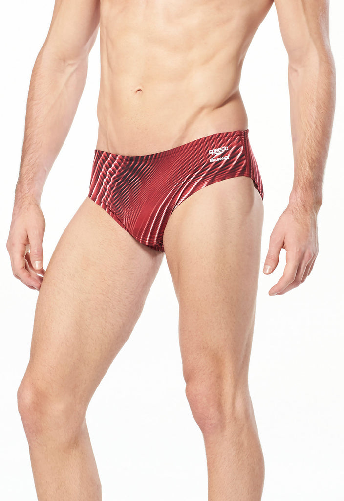 Speedo Endurance+ Warped Weave Brief maroon