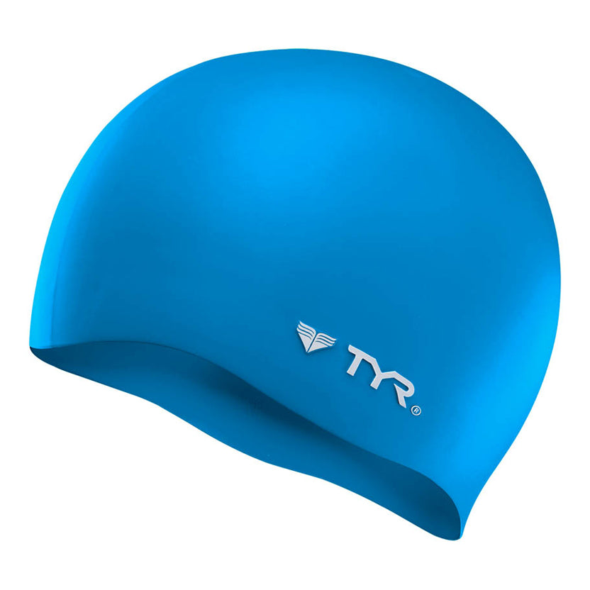 TYR Wrinkle Free Silicone Swim Cap blue