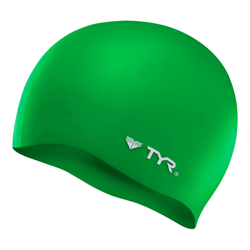 TYR Wrinkle Free Silicone Swim Cap green