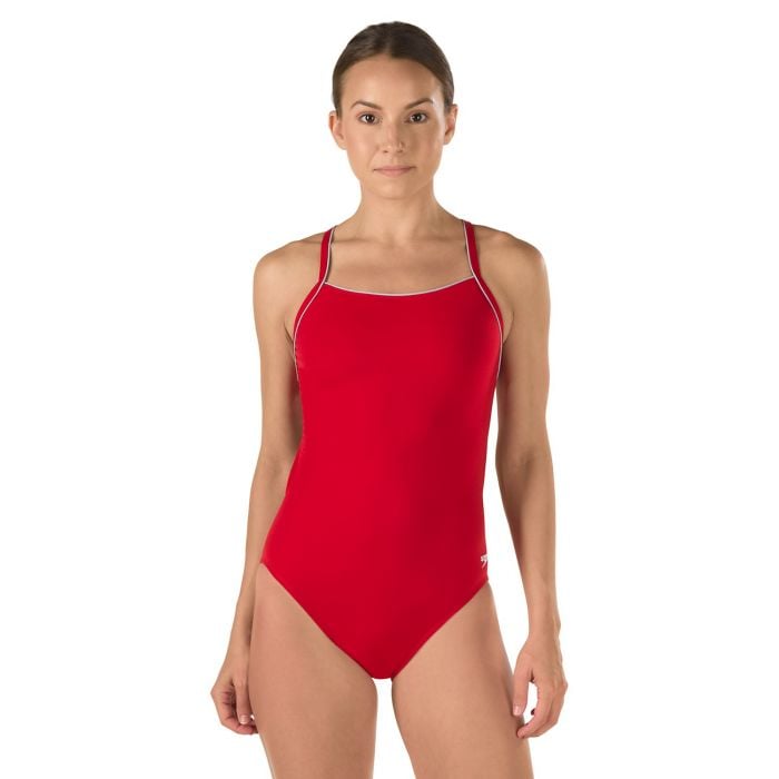 Speedo Endurance+ Thin Strap Training Suit red