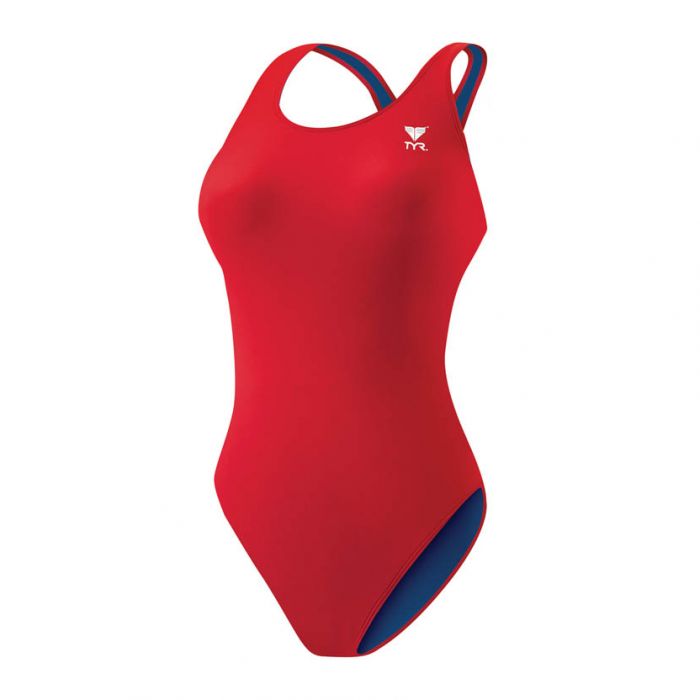 TYR Women's TYReco Solid Maxfit Swimsuit red