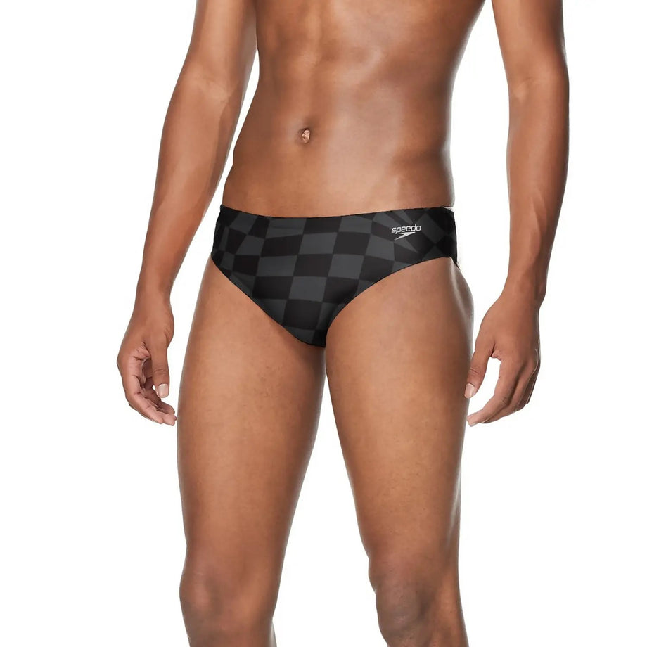 thumbnail image 2 of Speedo Men's Printed One Brief - Virtual Dreams Anthracite Swimming Trunks With UPF 50+ (Size 38) 2 of 10