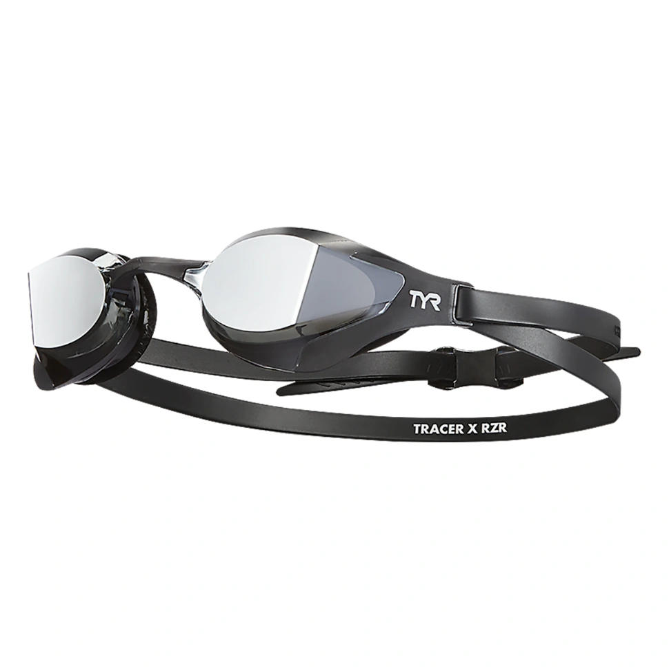 TYR Adult Tracer-X RZR Mirrored Racing Goggles Silver/Black