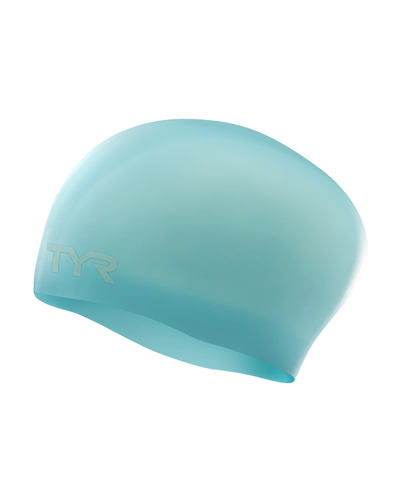 TYR Long Hair Wrinkle-Free Swim Cap aqua