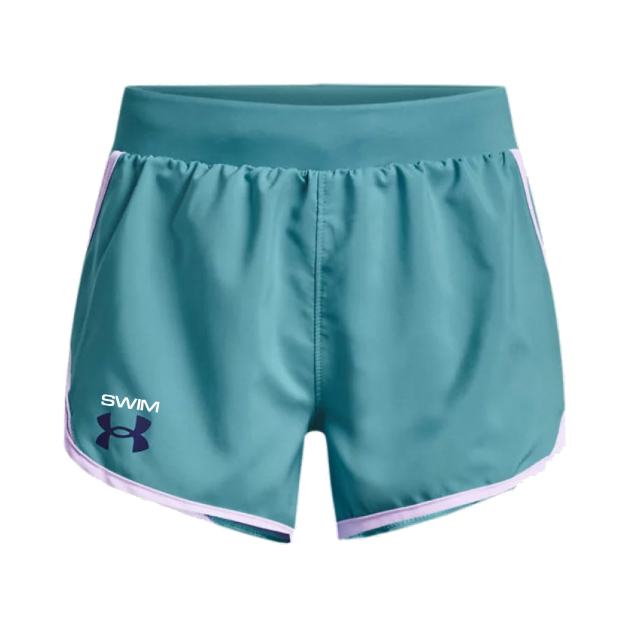  Under Armour Girls' Fly by Shorts, (001)  Black/White/Reflective, X-Small : Clothing, Shoes & Jewelry