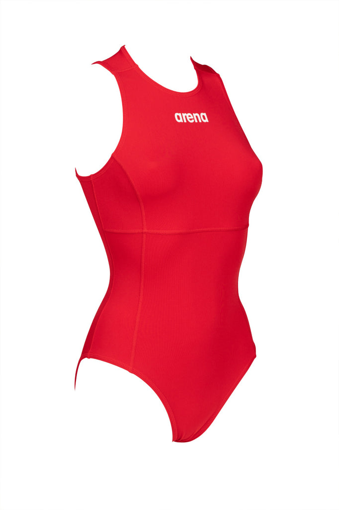 Arena Solid Water Polo High Neck red